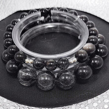 將圖片載入圖庫檢視器 黑髮晶 ,金/銀/彩黑曜石之四角魔法組合, 轉運改運水晶手鏈 |天然水晶手鍊推薦| 香港水晶店