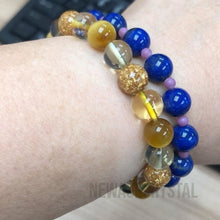 將圖片載入圖庫檢視器 【青金石水晶配紫雲母】組合水晶手鏈- 名為"靈氣芙蓉" 愛情, 人緣, 轉運, 靈性水晶手鏈