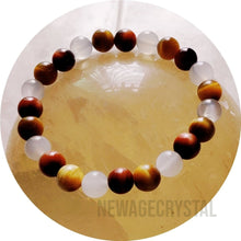 將圖片載入圖庫檢視器 王者之冠:虎眼石月亮石組合水晶手鏈