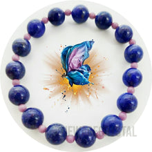 將圖片載入圖庫檢視器 【青金石水晶配紫雲母】組合水晶手鏈- 名為"靈氣芙蓉" 愛情, 人緣, 轉運, 靈性水晶手鏈