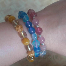 將圖片載入圖庫檢視器 【招財水晶手鏈】招財陣法組合水晶手鏈" 吸金魔法"-虎眼石 ,黃水晶, 金箔圓珠