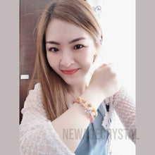 將圖片載入圖庫檢視器 【招財水晶手鏈】招財陣法組合水晶手鏈" 吸金魔法"-虎眼石 ,黃水晶, 金箔圓珠